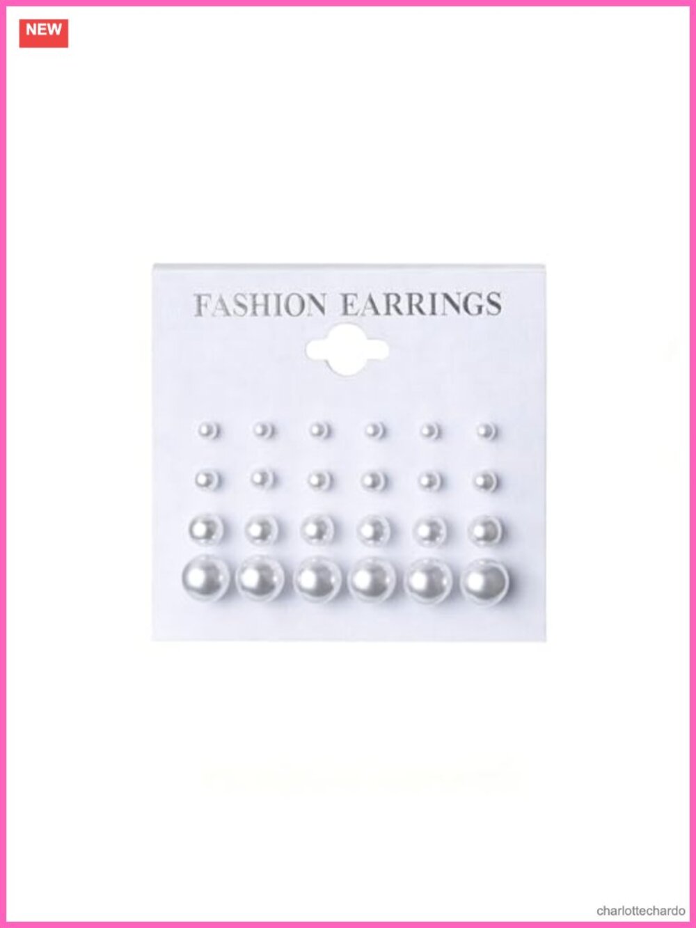12 Pairs Pearl Stud Earrings Simulated Pearl Stainless Steel Push Back Set